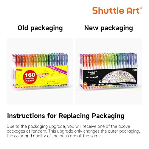 Shuttle Art 160 Pack Glitter Gel Pens, 80 Colors Glitter Gel Pens Set with 80 Refills for Adults Coloring Books Drawing Crafts Scrapbooking Journaling thumbnail 8
