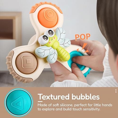 ALASOU 3PCS Pop Suction Cup Spinner Toys for 1 Year Old Boy Girl|Novelty Spinning Tops Toddler Stocking Stuffers|Baby Bath Toy for Kids Ages 1-3|1 Year Old Boy Christmas Birthday Gift for Infant thumbnail 5