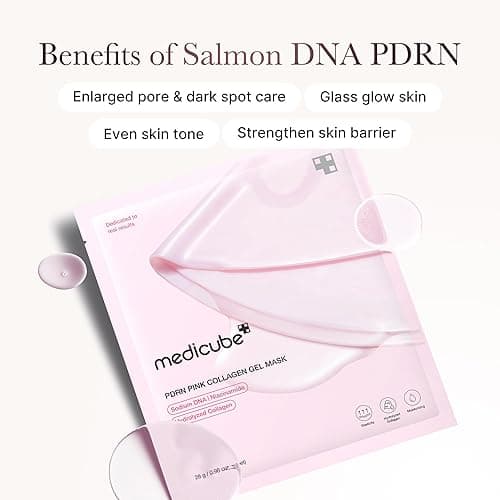 medicube Salmon DNA PDRN pink collagen jelly gel mask | overnight face mask for glass glow skin- elasticity, hydrating, firming and moisturizing | korean skincare, 28g, 4ea thumbnail 6