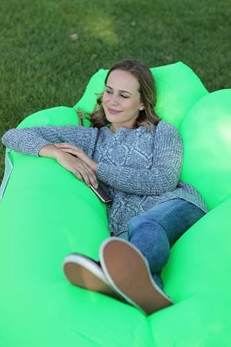 WEKAPO Inflatable Lounger Air Sofa Hammock-Portable,Water Proof& Anti-Air Leaking Design-Ideal Couch for Backyard Lakeside Beach Traveling Camping Picnics & Music Festivals (Green) - Green thumbnail 4