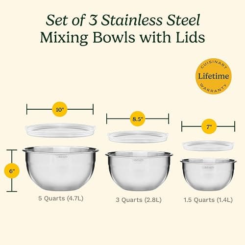 Cuisinart Mixing Bowl Set, Stainless Steel, 3-Piece, CTG-00-SMB thumbnail 3