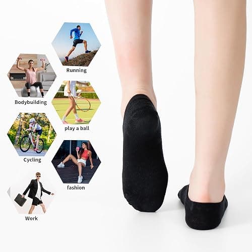 Loucey 18 Packs No Show Socks Invisible Socks Men Women Cushioned Low Cut Ankle Sock for Running Gym Hiking (9 Pairs) thumbnail 5