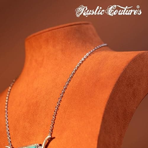Montana West Rustic Couture's Western Turquoise Necklace Jewelry for Women Cowgirl Vintage Necklace thumbnail 5