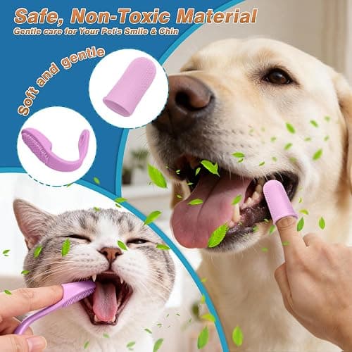 MIYIJHY 7-Piece Pet Grooming Kit with Storage Bag | Portable Bathing Set for Dogs & Cats | Includes Silicone Gloves, Deshedding Brushes & Finger Toothbrushes | All-in-One Pet Care (Pink) thumbnail 7