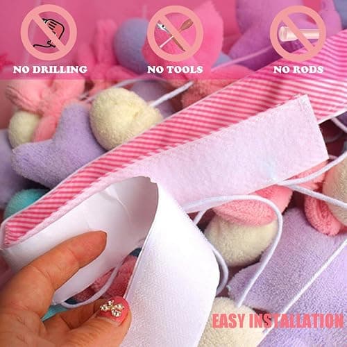 Kynthyre Cute Plush Curtain for Door Window Wall 33" W x 36" L Self-Adhesive Pink Bow Heart-Shaped Kawaii Curtain for Living Room and Bedroom Decor thumbnail 5