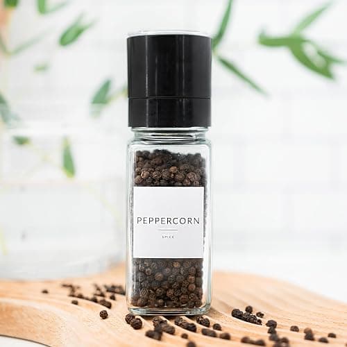 SAVVY & SORTED Glass Spice Jars with Label, 24PK Bamboo Jar Spices Set 4oz, 374 Spice Labels, Pepper Grinder, Empty Herb Seasoning Containers, Funnel and Shaker Lids thumbnail 7
