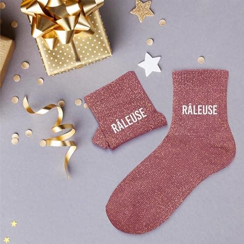 Chaussettes roses paillettes "Râleuse" thumbnail 2