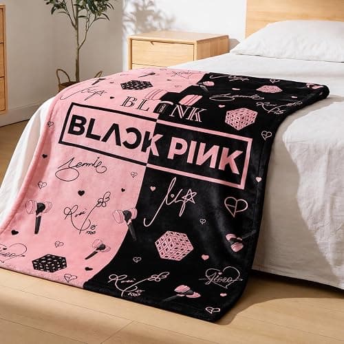 Ainvliya Blackpink Decke für Fans, Mehrzweck-Flanelldecke Superweiche Flanelldecke für Lounging Reisen Outdoor-Aktivitäten Bett Sofa Büro Kniepolster, Perfektes K-Pop Merchandise Geschenk für Blinks thumbnail 7