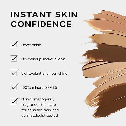 Saie Slip Tint Tinted Moisturizer with SPF 35 - Light Coverage, Glowy Skin Tint & Mineral Sunscreen for Face with Hydrating Hyaluronic Acid - Summer Makeup Essential - Shade Three (1.35 oz) thumbnail 3