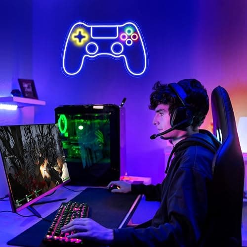 Kavaas Gamer Neon Sign, Game Controller LED Sign for Gaming Room Decor - Game Neon Sign for Teen Boy Room Decor - Best Gamer Gifts for Boys, Kids thumbnail 5