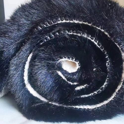 Ghouse Faux Rabbit Fur Round Rug 3ft Black Round Rugs for Bedroom Decor Fluffy Area Rugs for Living Room, no-Shedding Carpet Sheepskin Washable Rug Rome Decor thumbnail 7