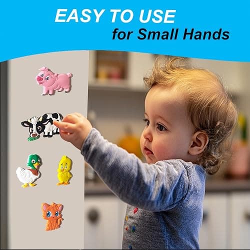 Refrigerator Magnets for Toddlers Farm Animals - Big Rubber Toddler Fridge Magnets for Kids - Learning Preschool Baby Magnet for Refrigerator and Whiteboard - Cute Kid Magnetic Animal Toys Gifts thumbnail 5
