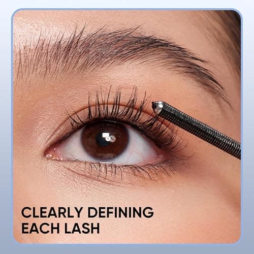 JUDYDOLL 3D Curling Eyelash Iron Mascara -Waterproof, Contains Fibers for Lengthening, Ultra Fine Tip to Apply without Clump, Smudge-Proof, Iron Wand Tubing Mascara(6°Precision Design#01Black, 0.07oz) thumbnail 4