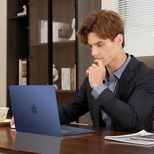 MOSISO Compatible with MacBook Air 13 inch Case 2026 2025 2024 2023 2022 M4 A3240 M3 A3113 M2 A2681,Plastic Hard Shell&Keyboard Cover&ScreenFilm&Type C for MacBook Air 13.6 inch Case, Haze Blue thumbnail 6