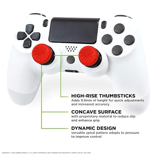 KontrolFreek FPS Freek Inferno for PlayStation 4 (PS4) and PlayStation 4 (PS5) Controller | Performance Thumbsticks | 2 High-Rise Concave | Red thumbnail 2