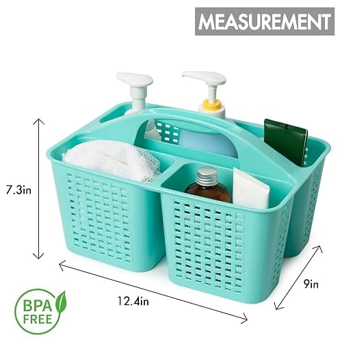 Tiawudi Portable Shower Caddy, Caddy Organizer with Handle, Plastic Shower Basket Hold Soap, Shampoo, Hair Supplies and Beauty Products, Cleaning Supplies Organizer for Home, Dorm, Shelf and Cabinet thumbnail 3
