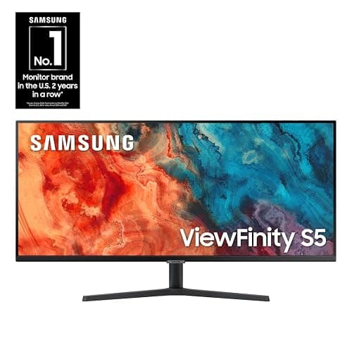 Samsung 34" ViewFinity S50GC Series Ultrawide QHD Monitor, 100Hz, 5ms, HDR10, AMD FreeSync, Ultrawide Screen, Eye Care, Thin Bezels, PIP, PBP, LS34C50DGANXZA, 2023, Black thumbnail 2