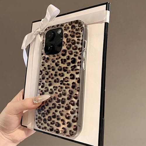 Reownest Compatible with iPhone 12/12 Pro Case, Cute Cheetah Leopard Print Pattern Retro Aesthetics Design, Soft Glitter Shiny TPU Shockproof Protective Bumper Phone Cover - Gold thumbnail 2