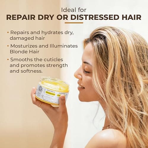 Intea Hair Mask for Blonde, Dyed or Rinsed Hair - 8.3 oz - Restores Damaged Highlights - Paraben and Ammonia Free - With Chamomile Extract thumbnail 2