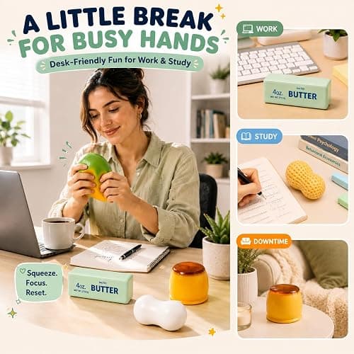 5 Pack Crunchy Squishy Asmr Squishies Feel, Crunchy Squeeze Stress Ball | Butter Peanut Pudding Mango Soap Crunchy Squishy Realistic Non Rebound Moldable Party Favor Gifts for Adults thumbnail 6
