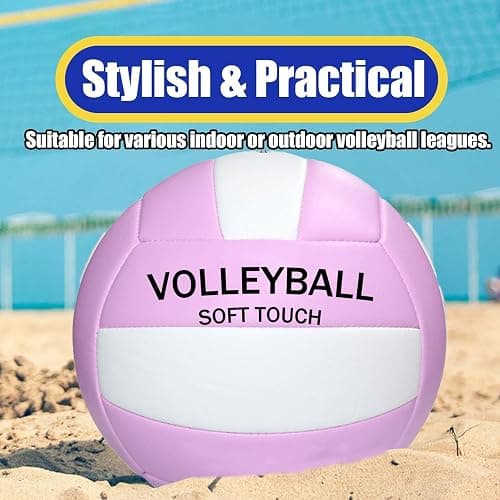 Magicorange Volleyball, 1 Pack Official Size 5 Volleyballs- PU Leather Indoor Outdoor Soft Touch Volleyballs for Beach Play, Game,Gym,Training -Includes Ball Pump thumbnail 4
