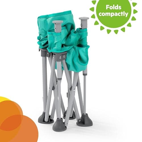 Bright Starts Pop 'N Sit Portable Booster, Indoor/Outdoor Use, Floor Seat with Feeding Tray, Teal, 6 Mos - 3 Yrs thumbnail 8