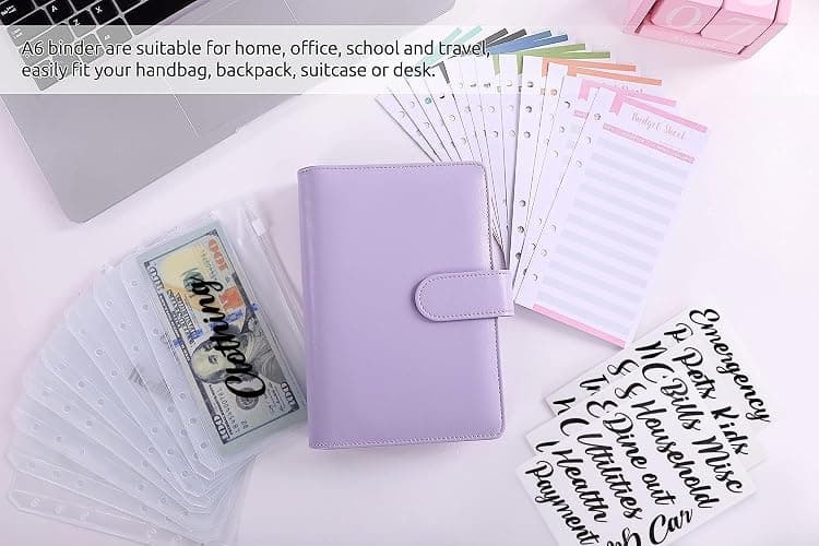 SKYDUE Budget Binder, Money Saving Binder with Zipper Envelopes, Cash Envelopes and Expense Budget Sheets for Budgeting thumbnail 7