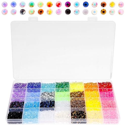 30000Pcs Bedazzling Kit, 28color Resin Jelly Rhinestones Gems Set for Bedazzling, 3mm Multi Color Flatback Rhinestones for Crafting Nail Diamond Art Cloth Shoes thumbnail 9