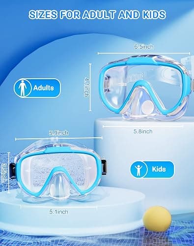 Norabidea Swim Goggles Adult Kids, Anti Fog Swimming Goggles with Nose Cover,No Leaking Clear Snorkel Dive Mask 180 Wide View Men Women Youth Boys Girls thumbnail 2