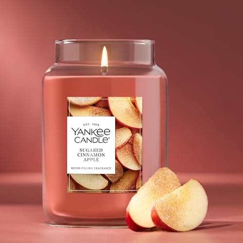 Yankee Candle Sugared Cinnamon Apple, Fall Scented Candle, 22oz Large Jar with up to 150 Hour Burn Time thumbnail 2
