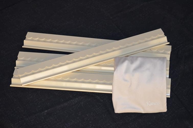 Katsco Brand, Set of 4, Magnetic, Scalloped, Ivory Mahjong Tile Racks with Removable Acrylic Pushers with Velvet Bag, 20-Inch Length American Mahjong Racks Holders, Includes Velvet Rack Bag thumbnail 9