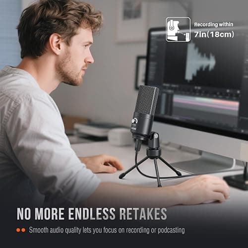 FIFINE K669B USB Microphone, Condenser Recording Mic for Vocals, Meeting | Metal Cardioid Laptop Mic for MAC OS, Windows, Voice Overs, Streaming, Online Meeting and YouTube Videos thumbnail 7