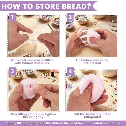 DIY Stress Ball Making Kit, Easy DIY- 9 TPR Skins, 12 Colors Light Clay, Round Building Blocks Complete Squishy Maker Kit with Various Fillers, Handmade Squishy Stress Balls for Adult Office & Anxiety thumbnail 3