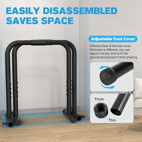RELIFE REBUILD YOUR LIFE Dip Station Functional Heavy Duty Dip Stands Fitness Workout Dip bar Station Stabilizer Parallette Push Up Stand thumbnail 7
