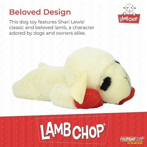 MULTIPET Officially Licensed Lamb Chop Plush Dog Toy, Jumbo, 24-Inch, White (48388) thumbnail 2