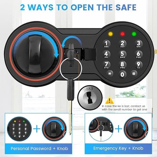 Small Safe for Home, 6.69"H Safe Box with Fireproof Waterproof Bag for College Dorm Room, Money Safe with Alarm System, Sensor LED Light, Wall/Floor Mountable, Hidden Safes for Cash, Jewelry, Medicine thumbnail 5