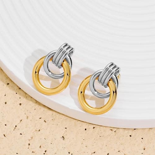 Gold Geometric Drop Dangle Earrings for Women Long Link Dangle Earrings Jewelry thumbnail 6