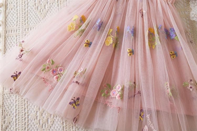 NNJXD Baby Girl Tulle Dress Casual Flower Embroidery Toddler Dresses thumbnail 3