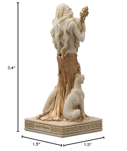 Veronese Design 3 5/8 Inch Greek Goddess Hecate Resin Hand Painted White Gold Miniature Figurine thumbnail 2