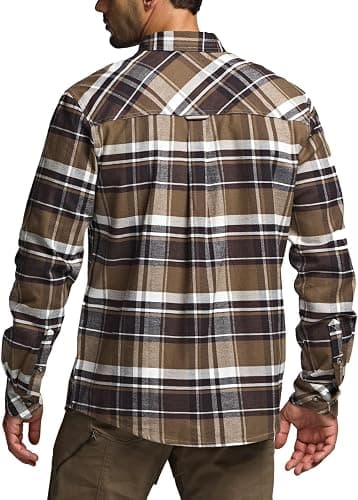 CQR Men's 100% All Cotton Button Down Flannel Shirts, Long Sleeve Brushed Warm Soft Casual Outdoor Plaid Shirt thumbnail 4