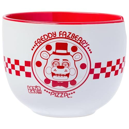 Silver Buffalo Five Nights at Freddy's Freddy Fazbear Pizza Box Ceramic Ramen Noodle Rice Bowl with Chopsticks and Spoon, Microwave Safe, 20 Ounces thumbnail 3