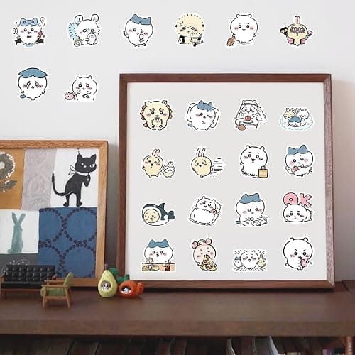 60pcs Kawaii Chiikawa Stickers for Kids Travel Case,Cute Japanese Cartoon Vinyl Stickers Funny Trendy Waterproof Decals for Teens Water Bottle Phone Journal Guitar Skateboard thumbnail 2