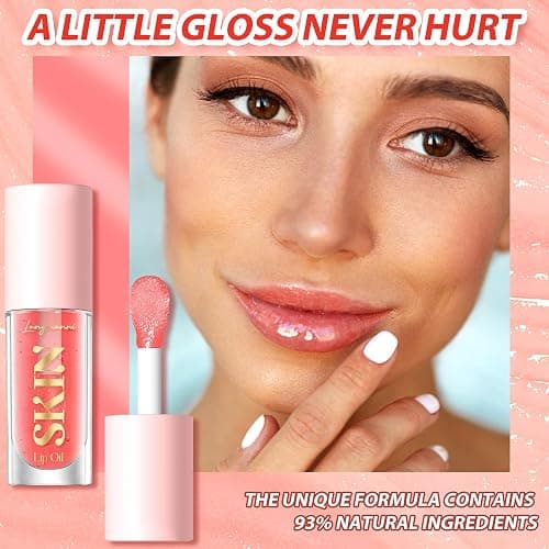 BANGFENG 2Pack Non-sticky Lip Oil, Moisturizing Glossy/Shiny Lip Gloss Oil PlumpingTint, Hydrating Lip Gloss Lip Balm, Long Lasting Nourishing Fruit Flavoure Lip Oils(Strawberry + Coconut) thumbnail 2