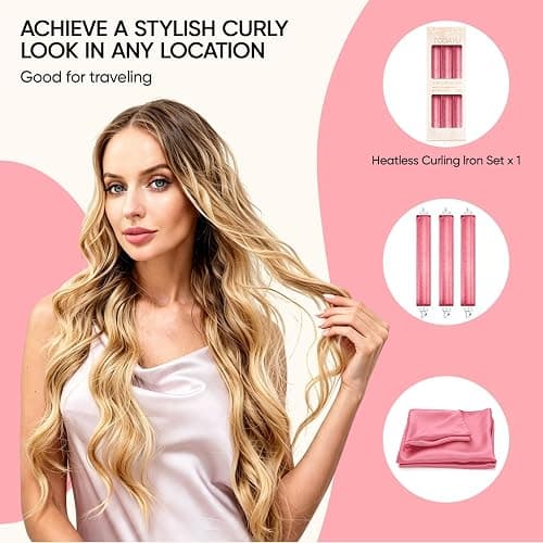 Togayu Heatless Curls Overnight Hair Care Set - Jumbo Velvet Hair Curlers | No Heat Hair Rollers for Women, Comfortable Sleep-In Hair Rollers with Satin Scarf, No Heat Damage Curling Rods for All Hair thumbnail 5