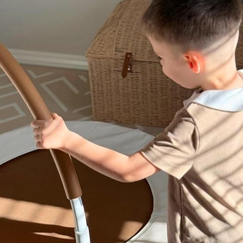 Square House 36" Kids and Toddler Mini Trampoline, Aesthetic Indoor and Outdoor Small Baby Trampoline with Removable Handle, Ultra Safe No-Gap Elastic Spring Design thumbnail 6