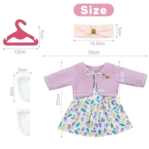 Aolso Baby Doll Clothes for 14-18 Inch/35-45 cm Dolls, 4-packs New Doll Clothes Outfits for Girls Birthday thumbnail 2