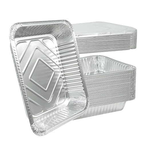 BondOnLum Aluminum Foil Pan with Lids, 9×13 Half Size Pans, Disposable Foil Pans for Roasting, Catering, Picnic or Holiday needs (30 Pack w/Lids) thumbnail 4