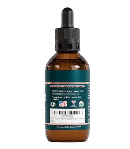Live Fraiche Organic Castor Oil Lash Serum for Hair Growth, 100% Pure Eyebrow Eyelash Growth Serum, Cold Pressed Hexane Free (2oz Glass Bottle + FILLED Mascara Tube) thumbnail 8