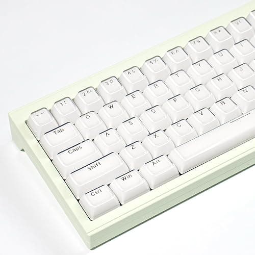 Crystal Jelly Keycaps, White Custom Translucent Keycaps, 135 Keys OEM Profile Keycap Set, Cute Shine Through Keyboard Key Caps for 61/68/84/87/98/100 Cherry MX Keyboard Mechanical, White - Image 1