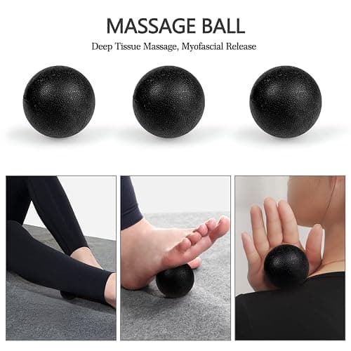 JOYENERGY 5 in 1 Foam Roller Set High Density Foam Roller Patented, Massage Stick, Massage Ball, Resistance Band for Deep Muscle Massage Pilates Yoga, Fitness for Trigger Point Release thumbnail 4